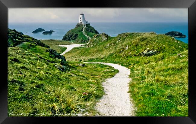 Llanddwyn Island Lighthouse Framed Print by Chris Drabble