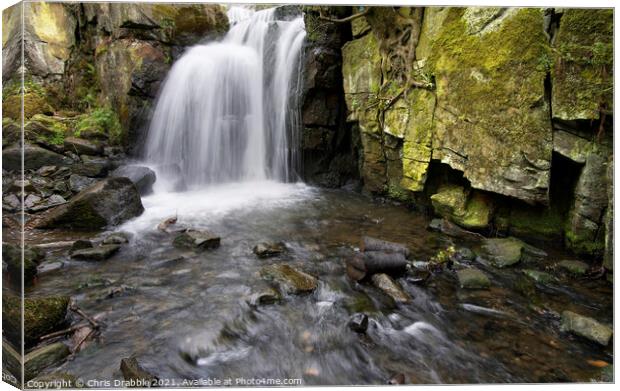 Lumsdale upper falls Canvas Print by Chris Drabble