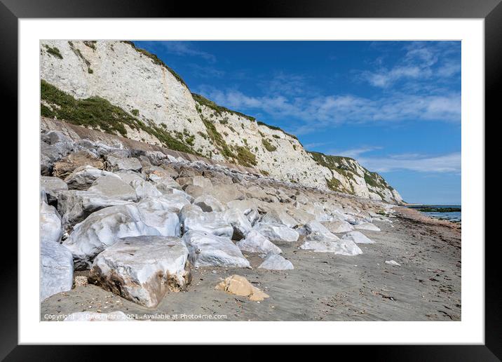 The White Cliffs at Folkestone Warren. Framed Mounted Print by David Hare