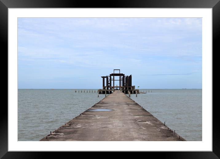 A never finished and abandoned Thai temple at the sea Framed Mounted Print by Wilfried Strang