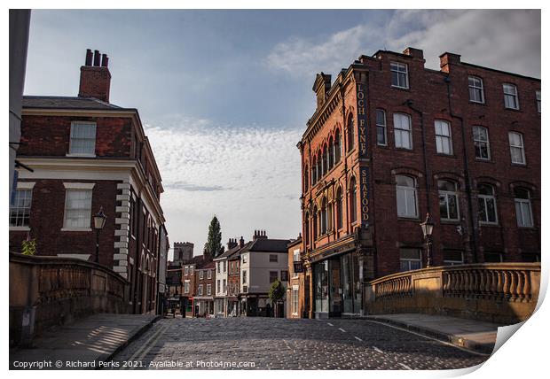 Fossgate - York city Centre Print by Richard Perks