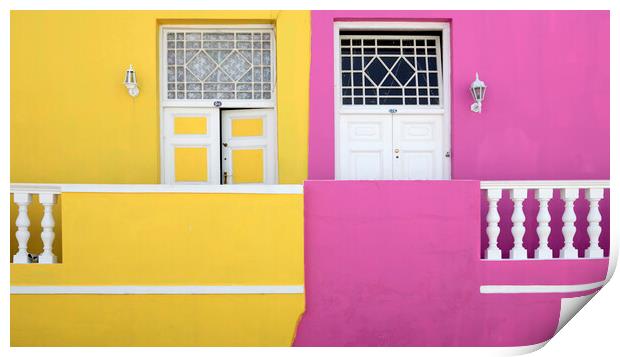 Colourful houses in Bo-Kaap, Cape Town, South Africa Print by Neil Overy