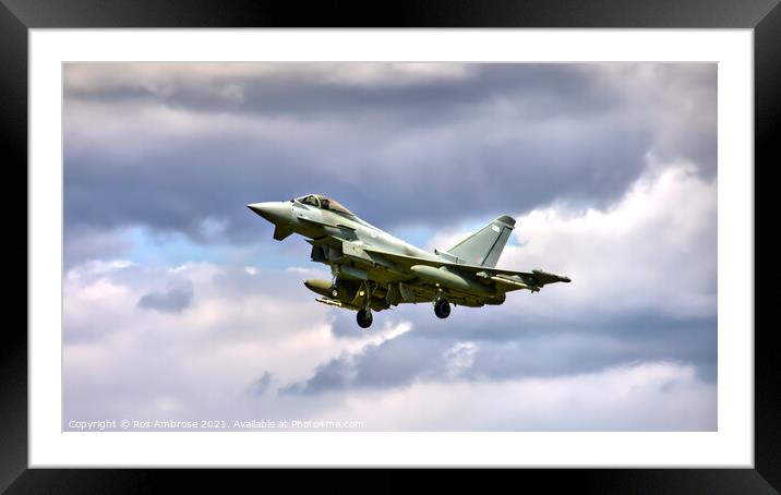 Typhoon Landing at RAF Coningsby Lincolnshire Framed Mounted Print by Ros Ambrose