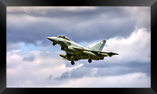 Typhoon Landing at RAF Coningsby Lincolnshire Framed Print by Ros Ambrose
