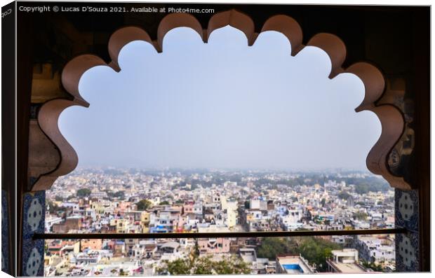 View of Udaipur city from the City Palace, Udaipur, Rajasthan, I Canvas Print by Lucas D'Souza
