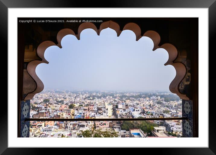 View of Udaipur city from the City Palace, Udaipur, Rajasthan, I Framed Mounted Print by Lucas D'Souza