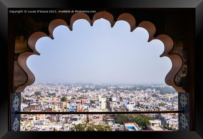 View of Udaipur city from the City Palace, Udaipur, Rajasthan, I Framed Print by Lucas D'Souza