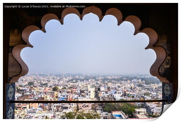 View of Udaipur city from the City Palace, Udaipur, Rajasthan, I Print by Lucas D'Souza