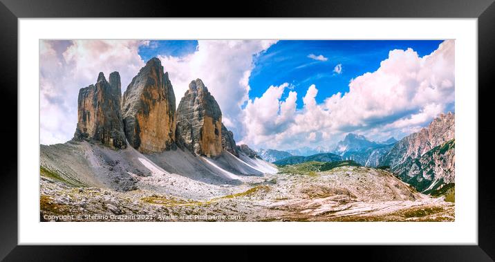 Tre Cime di Lavaredo. Dolomites Framed Mounted Print by Stefano Orazzini