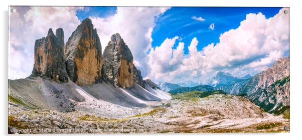 Tre Cime di Lavaredo. Dolomites Acrylic by Stefano Orazzini