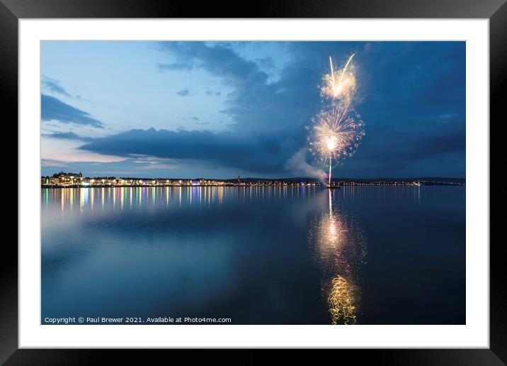 Fireworks in Weymouth Framed Mounted Print by Paul Brewer