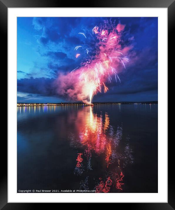Fireworks in Weymouth Framed Mounted Print by Paul Brewer
