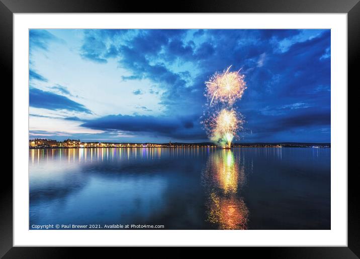 Fireworks in Weymouth Framed Mounted Print by Paul Brewer