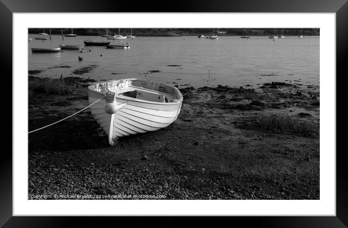 Little White boat manningtree essex Framed Mounted Print by Michael bryant Tiptopimage