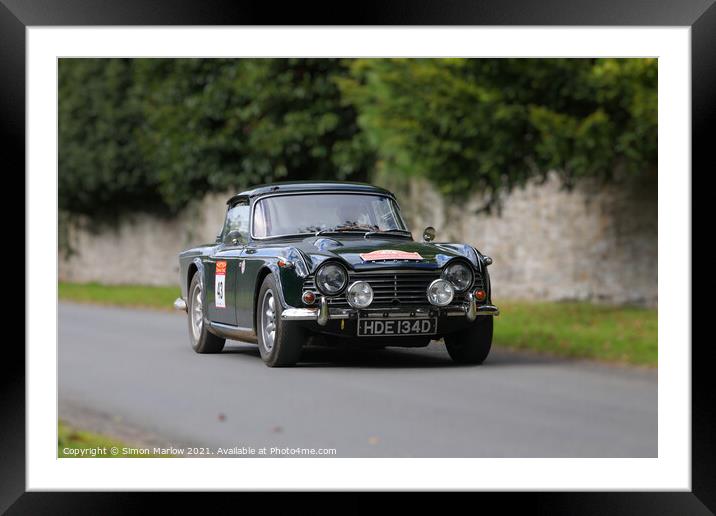 Classic Triumph TR4 Framed Mounted Print by Simon Marlow
