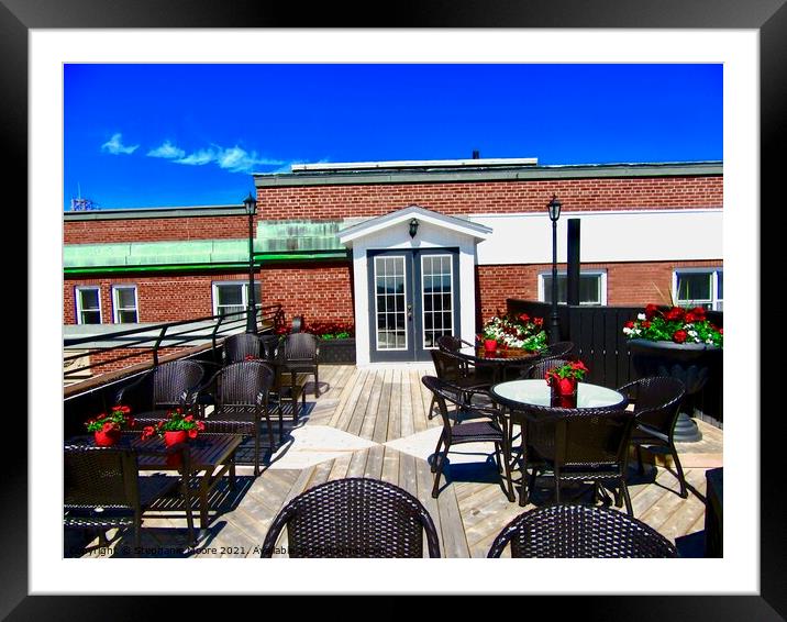Roof top restaurant Framed Mounted Print by Stephanie Moore
