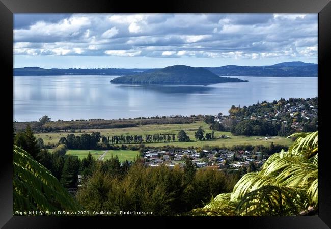 Lake Rotorua Panorama Framed Print by Errol D'Souza