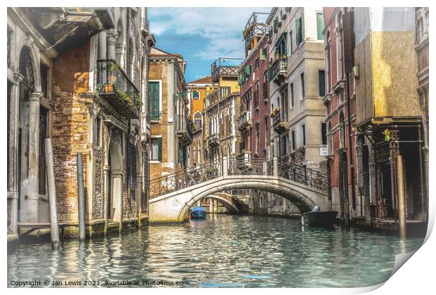 A Beautiful Venetian Canal Print by Ian Lewis