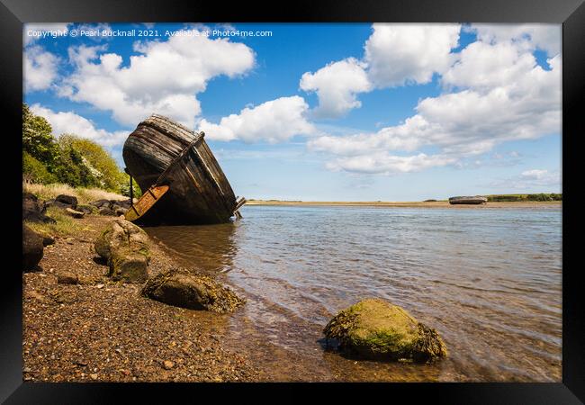 Traeth Dulas Ship Wreck Anglesey Wales Framed Print by Pearl Bucknall