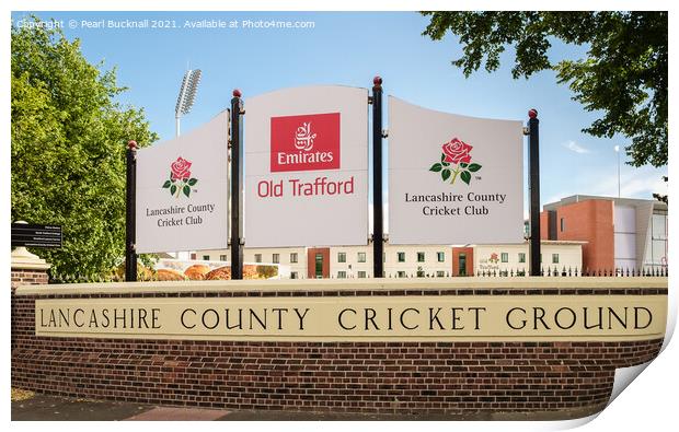 Old Trafford at Lancashire County Cricket Ground Print by Pearl Bucknall