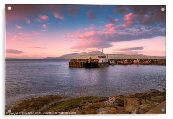 Carradale Harbour Sky Acrylic by Ivor Bond