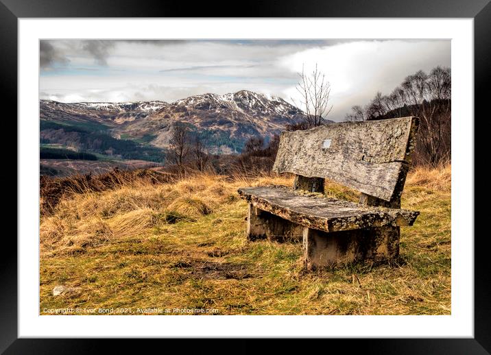 Seat with a View Framed Mounted Print by Ivor Bond