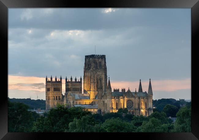 Durham Cathedral after sunset Framed Print by Kevin Winter