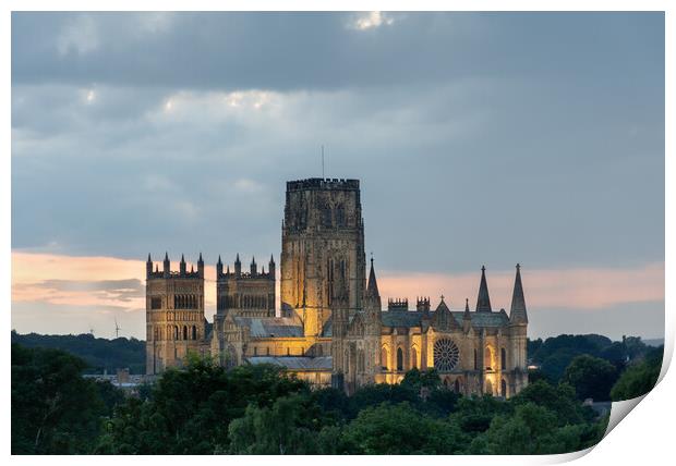 Durham Cathedral after sunset Print by Kevin Winter
