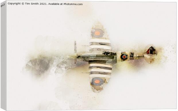 Spitfire Vb AB910 RF-D No.303 Canvas Print by Tim Smith