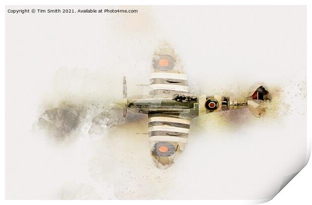 Spitfire Vb AB910 RF-D No.303 Print by Tim Smith