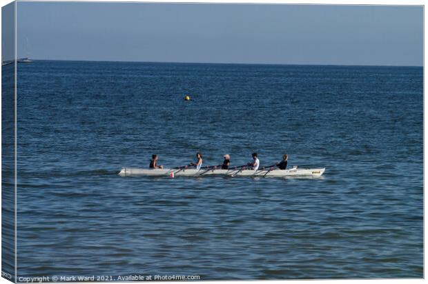 Four Man Rowing at Bexhill Canvas Print by Mark Ward