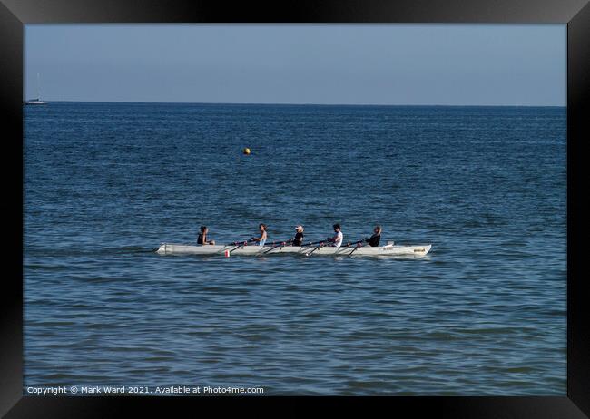 Four Man Rowing at Bexhill Framed Print by Mark Ward