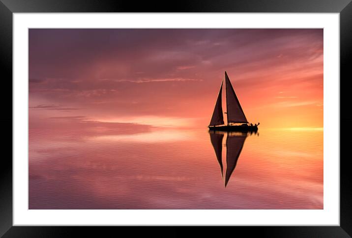 Sailing at Sunset Framed Mounted Print by Jack Marsden