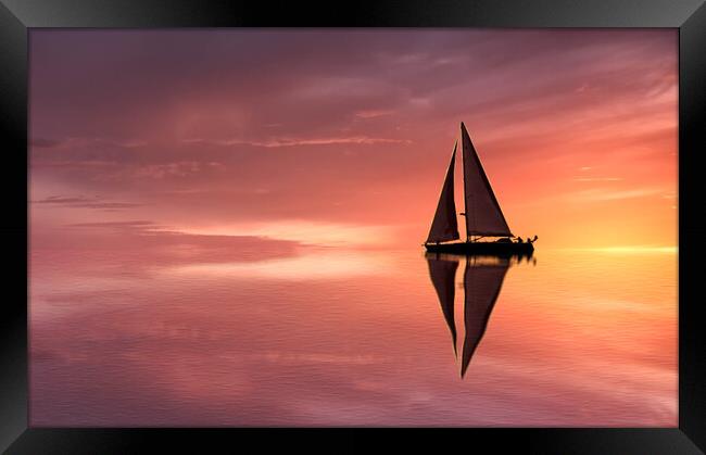 Sailing at Sunset Framed Print by Jack Marsden