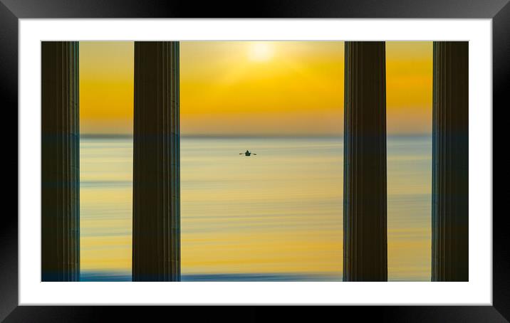 Rowing Into The Sunrise Framed Mounted Print by Chris Lord