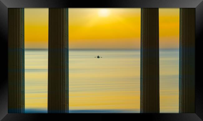 Rowing Into The Sunrise Framed Print by Chris Lord