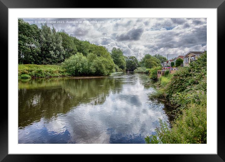 Paddle Boarder on the River Stour Framed Mounted Print by Derek Daniel