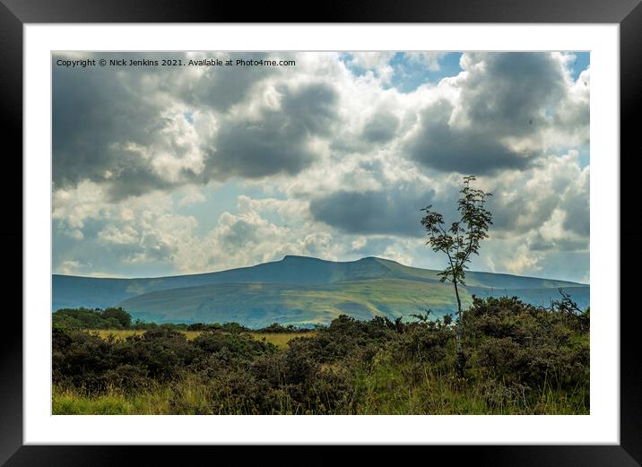 Pen y Fan and Corn Du from Mynydd Illtyd Common  Framed Mounted Print by Nick Jenkins