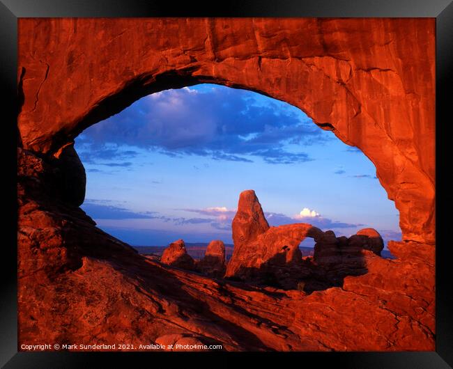 North Window and Turret Arch Framed Print by Mark Sunderland
