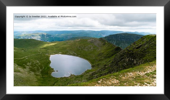 Panoramic Red Tarn and Striding Edge from Helvelly Framed Mounted Print by Jo Sowden
