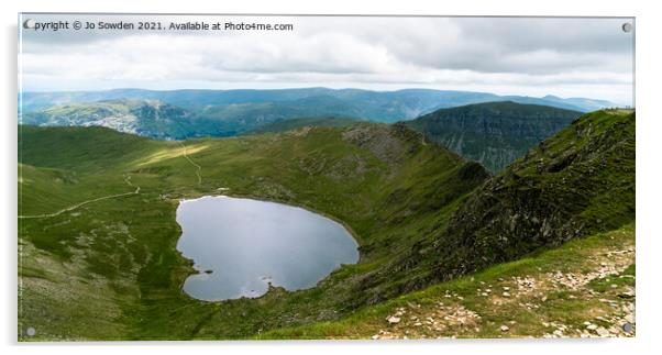 Panoramic Red Tarn and Striding Edge from Helvelly Acrylic by Jo Sowden