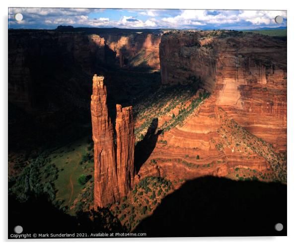 Spider Rock in Canyon de Chelly Acrylic by Mark Sunderland