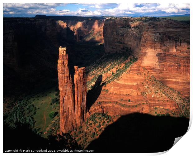 Spider Rock in Canyon de Chelly Print by Mark Sunderland