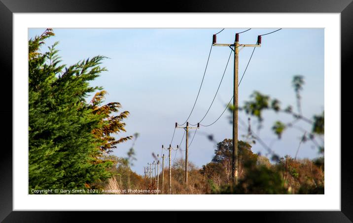 Power Lines Neatly In Order Framed Mounted Print by GJS Photography Artist