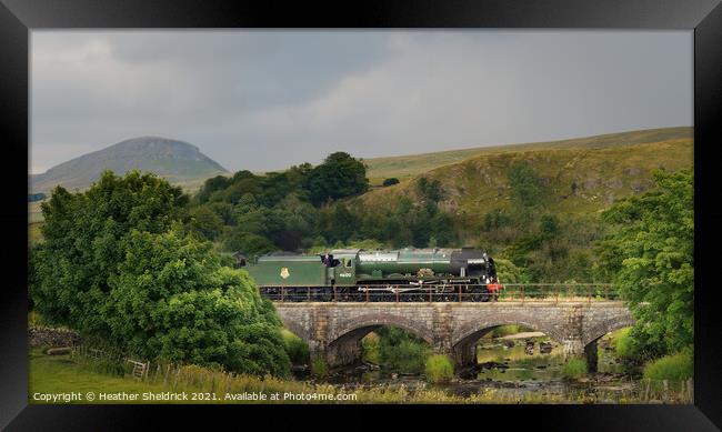 Royal Scot steam engine passing Pen-y-Ghent Framed Print by Heather Sheldrick