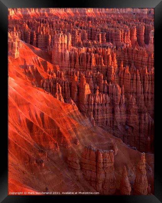 Bryce Canyon at Sunrise Framed Print by Mark Sunderland