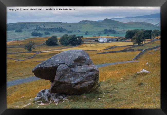 Samsons Toe at Winskill Stones above Langcliffe in the Yorkshire Framed Print by Peter Stuart