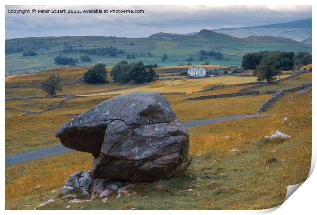 Samsons Toe at Winskill Stones above Langcliffe in the Yorkshire Print by Peter Stuart