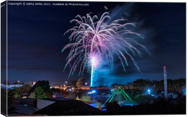 Flambards Helston fireworks Canvas Print by kathy white