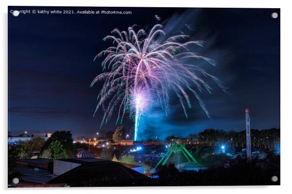 Flambards Helston fireworks Acrylic by kathy white